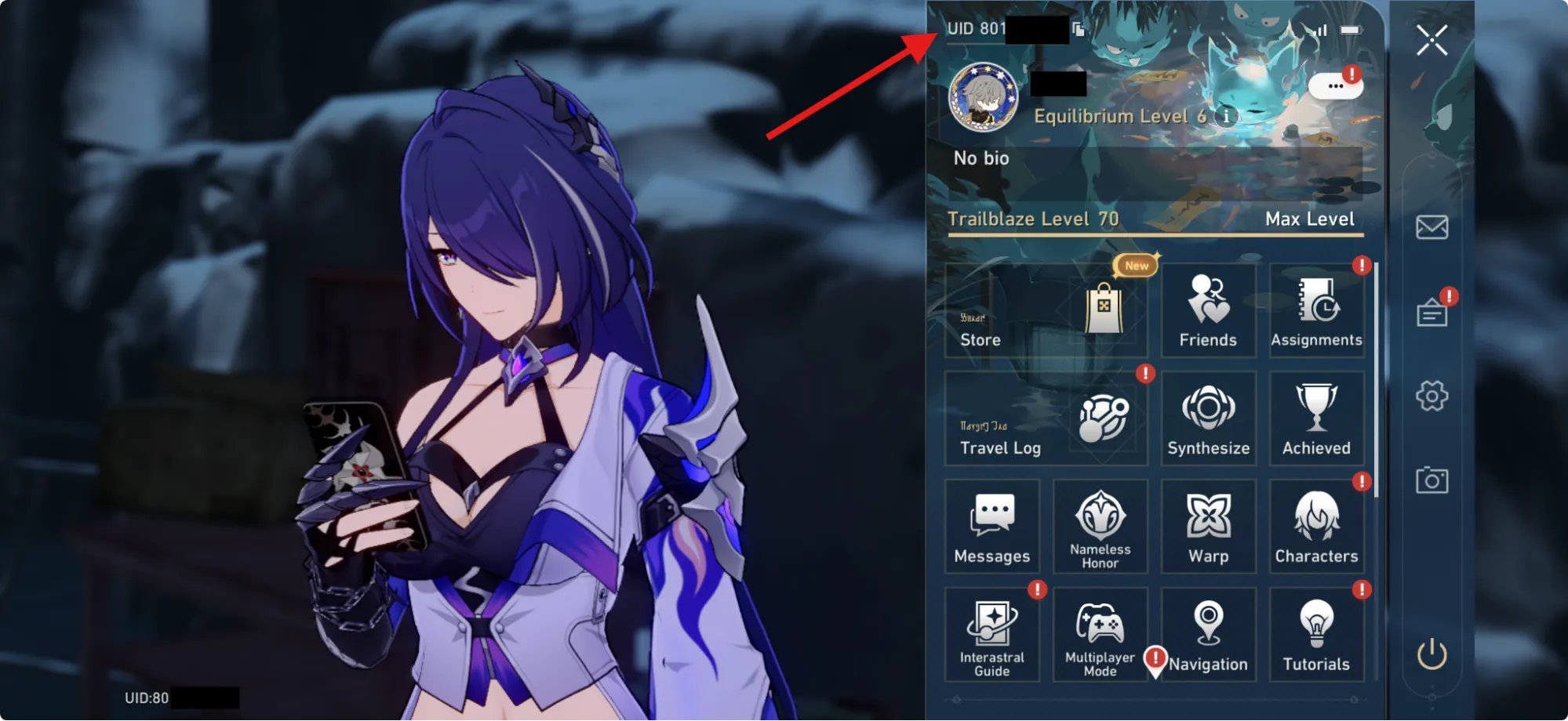 copy your Honkai: Star Rail UID to paste it to BuffBuff copy your Honkai: Star Rail UID to paste it to BuffBuff