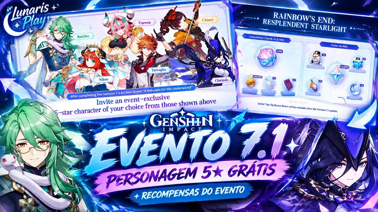 Genshin Impact 7.1: Guia de Eventos e Recompensas Gratuitas