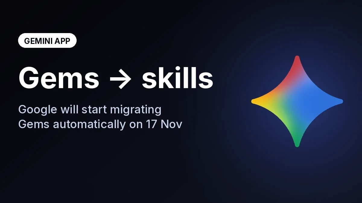 Google Gemini: Gems se convierten en skills el 17 de noviembre de 2026