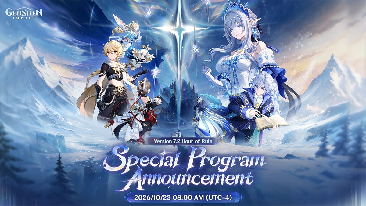 Genshin Impact Version 7.2 Special Program: Date, Time, Characters and Codes