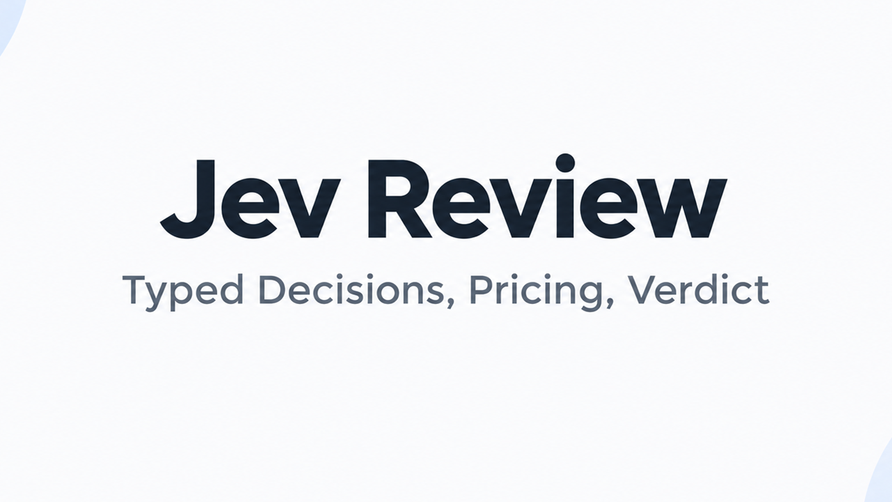Jev Review 2026: Typed Decisions, Pricing, Verdict